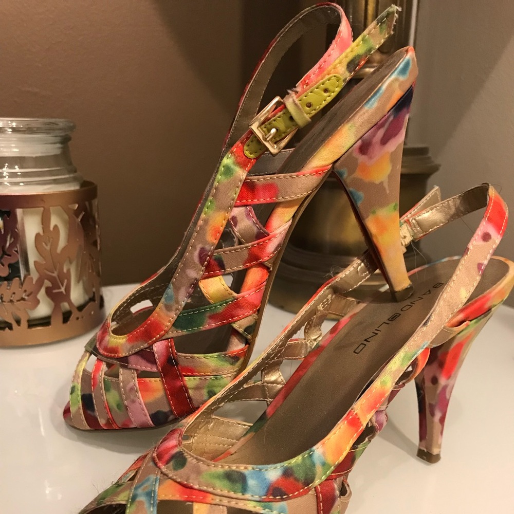 Multi Colored Slingback Shoes - Size 6-1/2